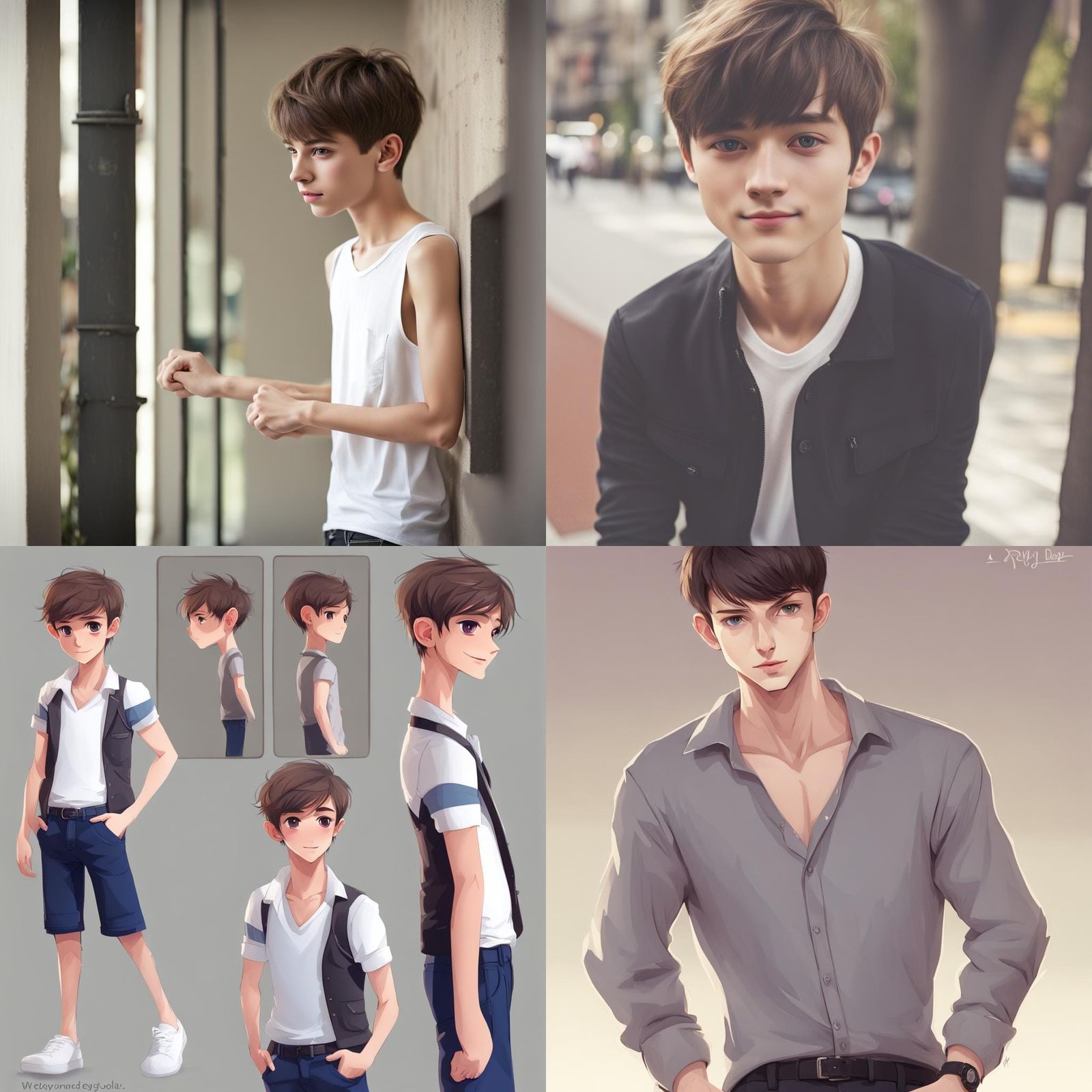 A Slender Youthful Boy Portrait