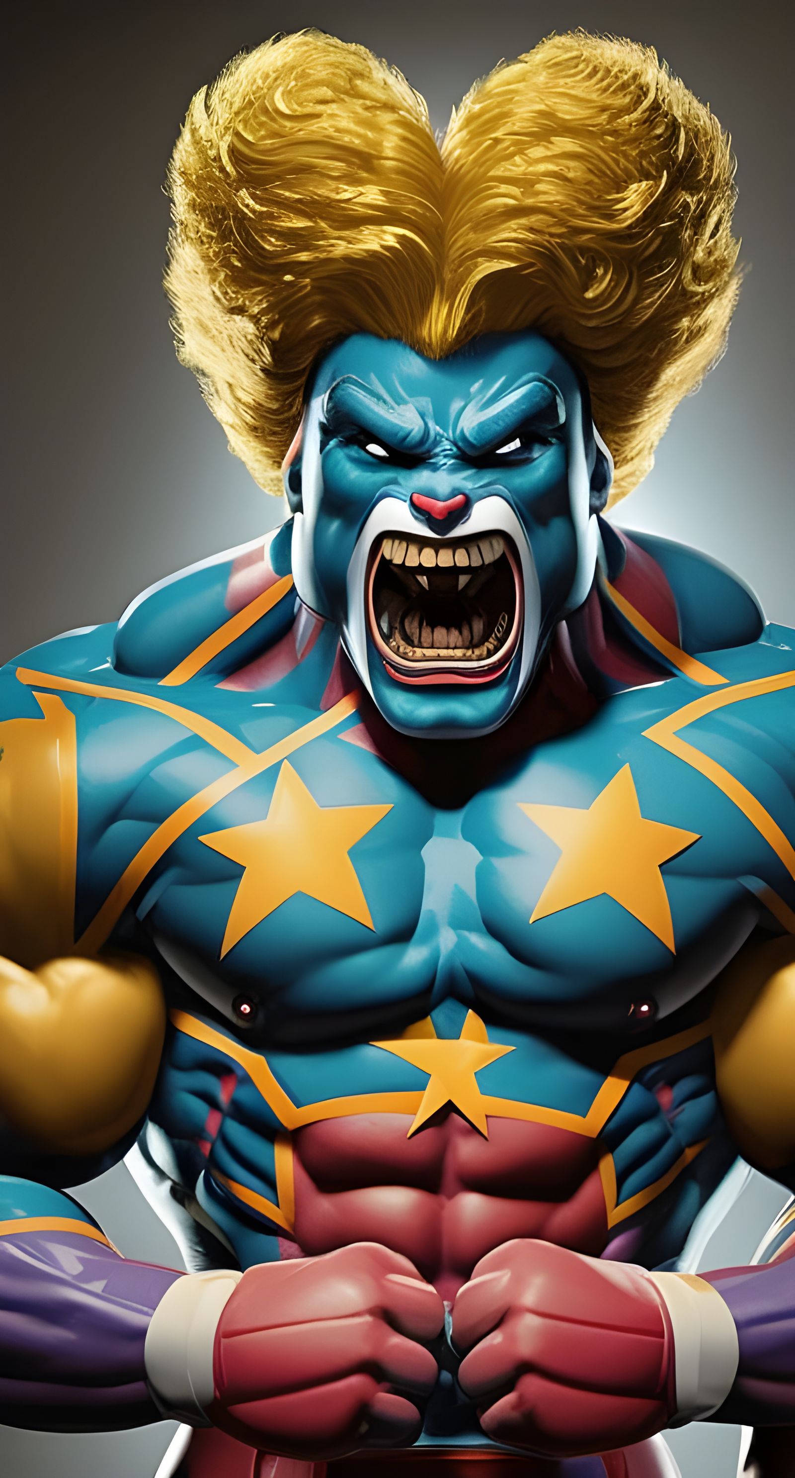 Adorable Sci-Fi Clown Boxer with Wings