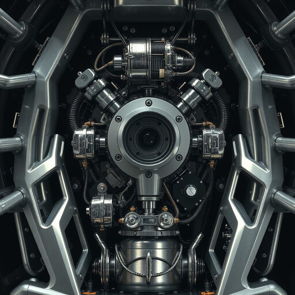 Highly Detailed Futuristic Machine Interior in Photorealisti...