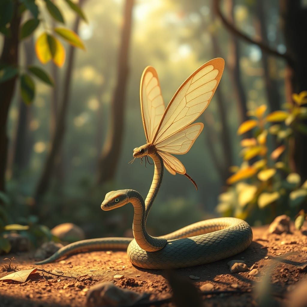 Serpentine Butterfly in Lush Forest