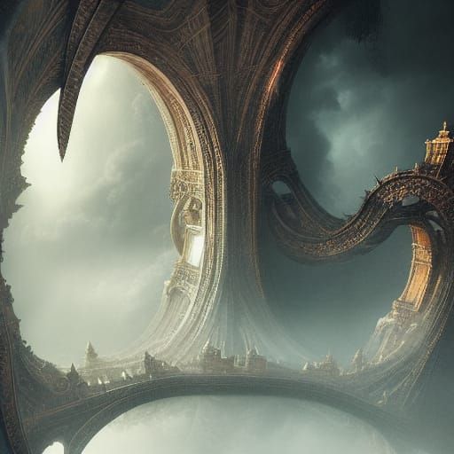 Dramatic Abstract Painting in Digital Matte Style