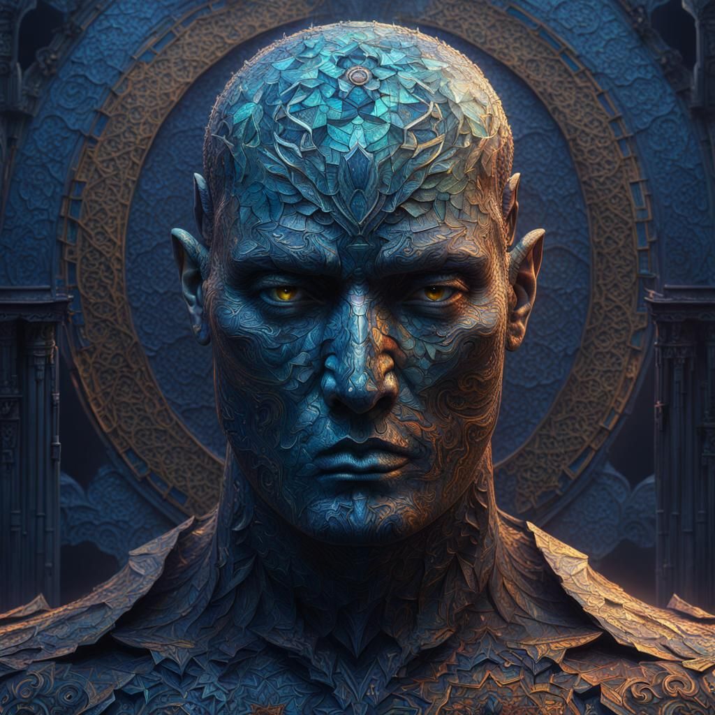 Mosaic Human Fantasy Concept Art in Deep Color