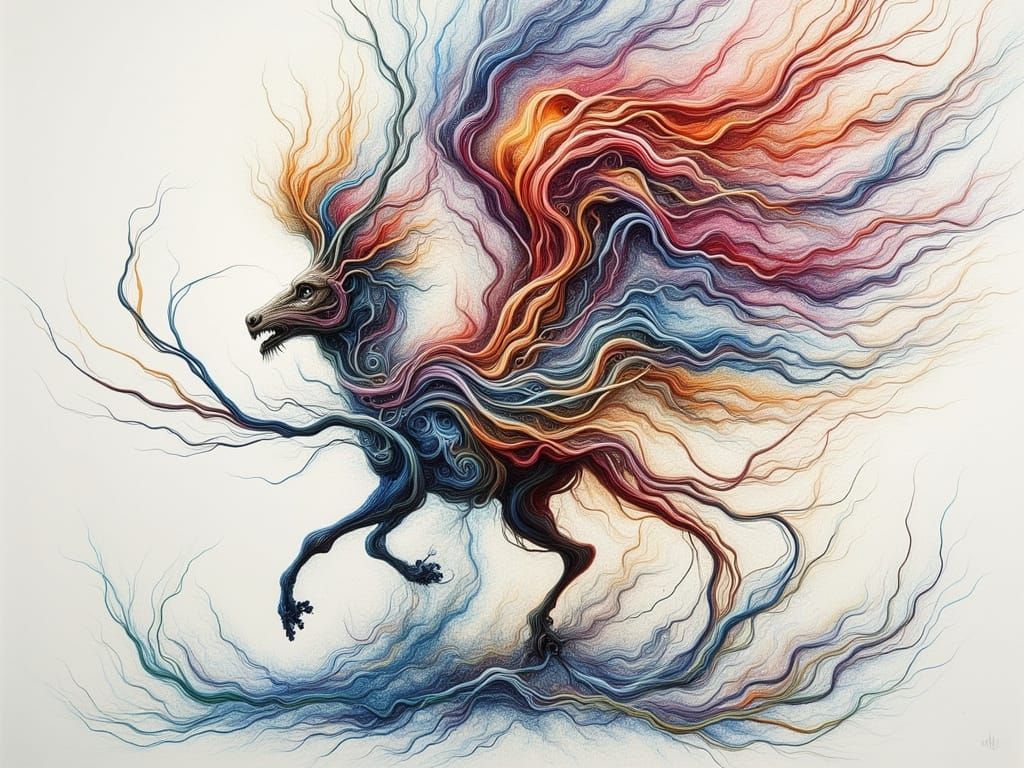 Surreal Horse Watercolor Masterpiece