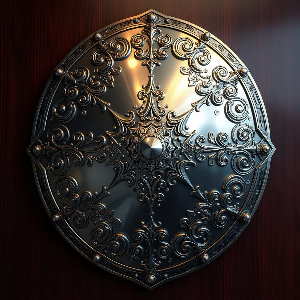 Ornate Shield in Luxurious Setting