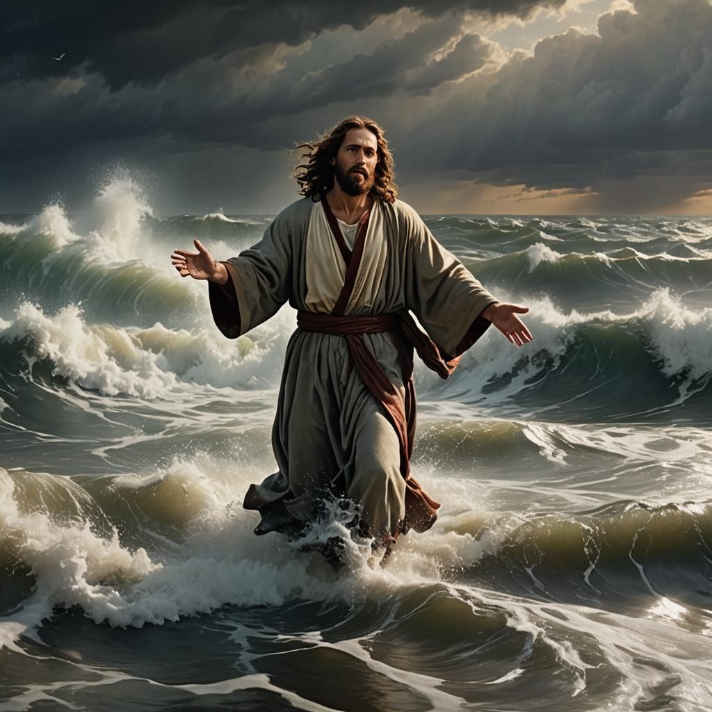 Jesus Walks on Water: Cinematic Digital Painting
