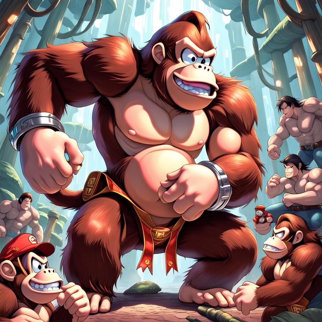 Donkey Kong in Western Movie, Digital Comic Art