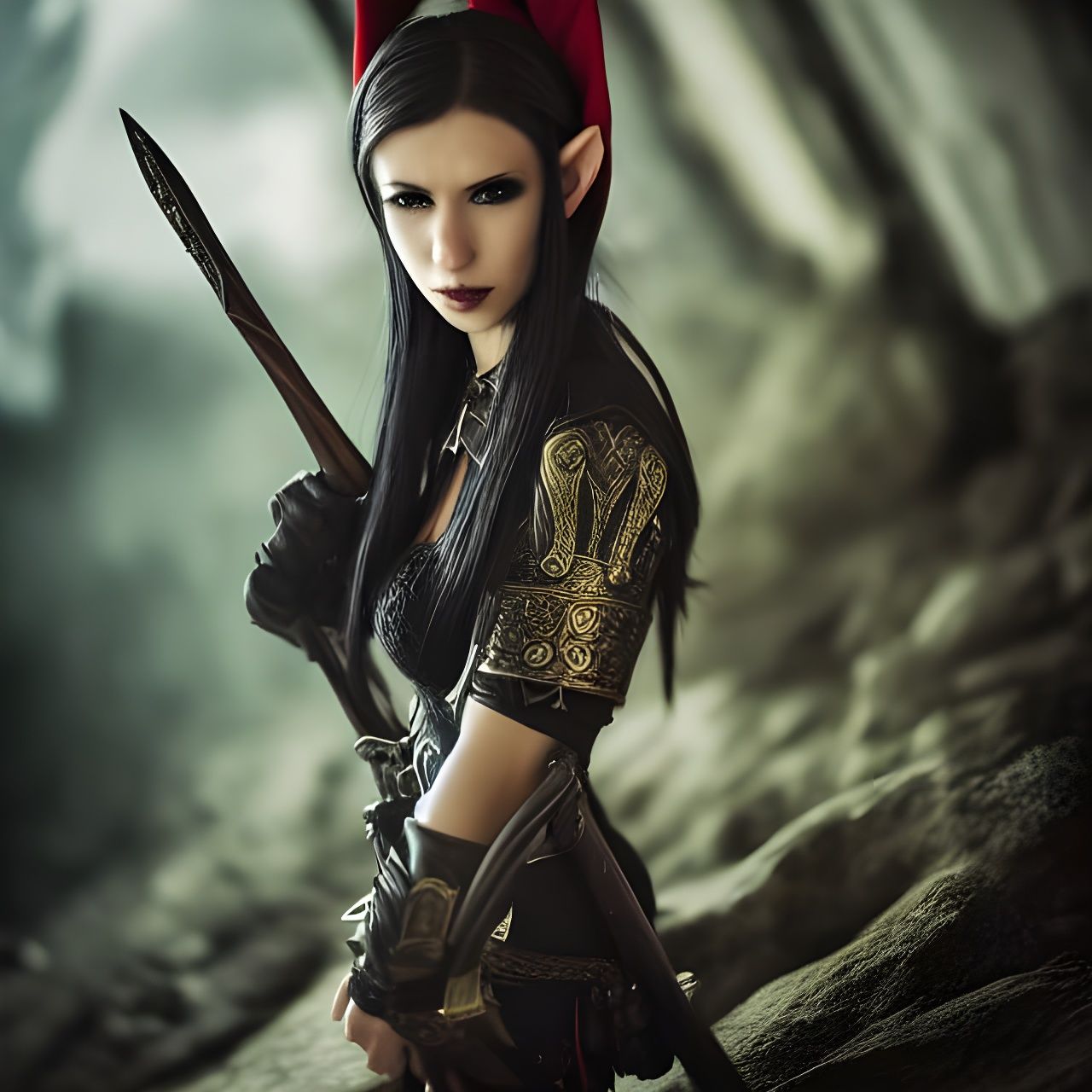 Female Elf Assassin in Dungeons and Dragons