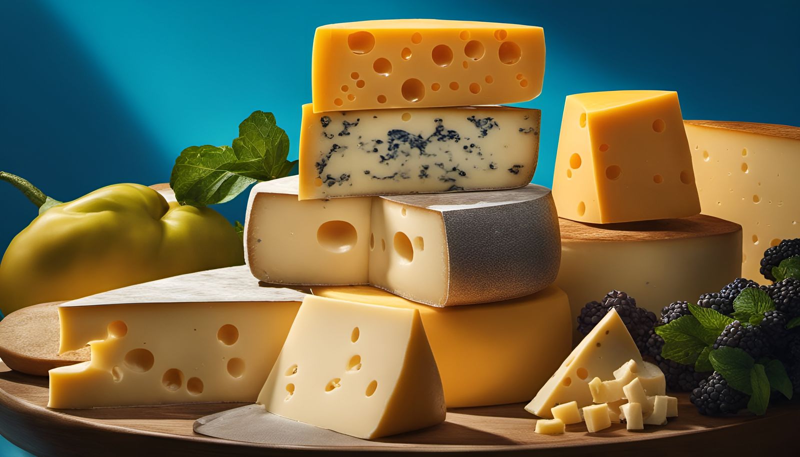 Futuristic Cheeses in the 2070s: Cinematic Food Photography