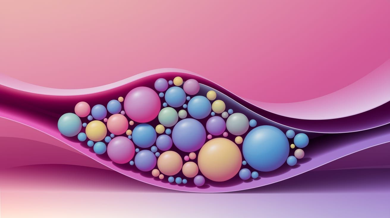 Vibrant Fractal Bubble Arrangement in Pastel Hues