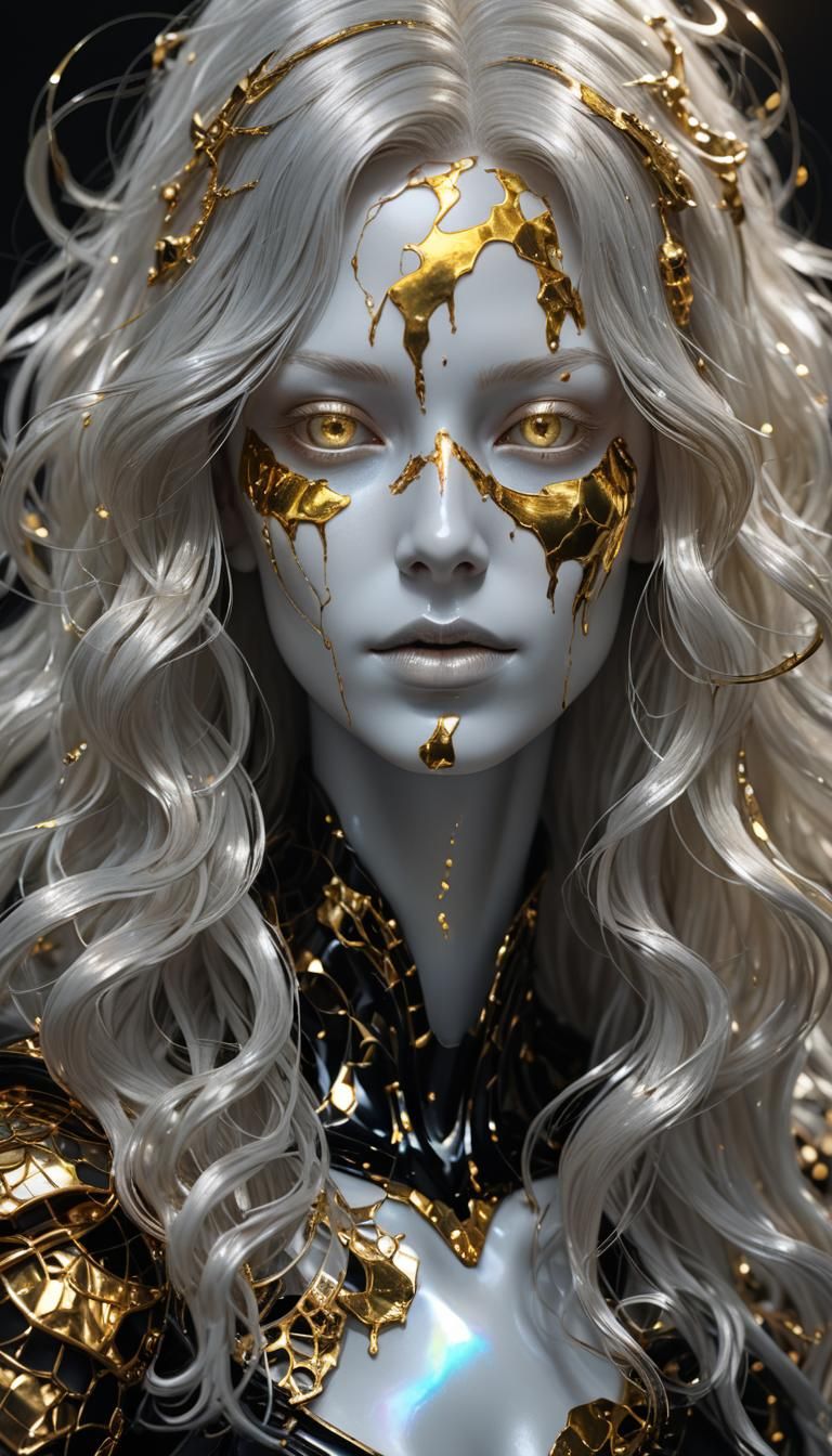 Vantablack Figure with Bioluminescence in Eclectic Digital A...