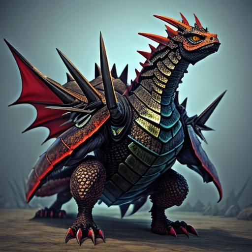 Photorealistic Fakemon: Turtle, Dragon, Cat Hybrid