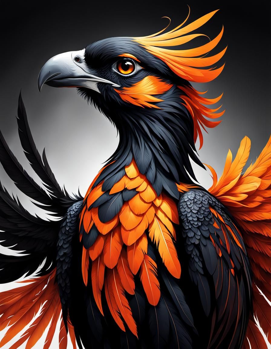 Hyperdetailed Phoenix in Elegant Digital Illustration