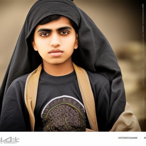 Hyperrealistic Portrait of a Muslim Boy