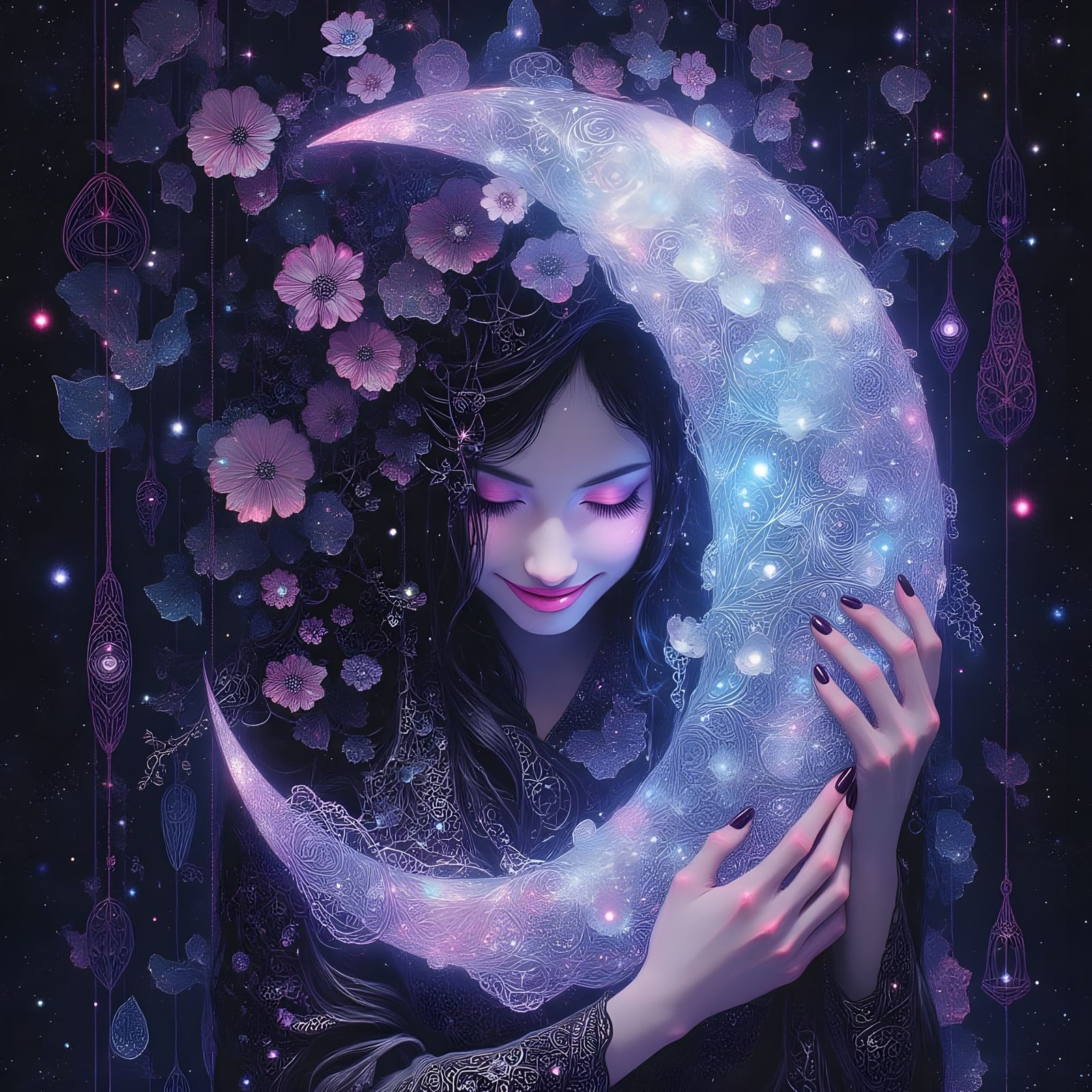 Sacred Geometry and Glowing Mist in a Mystical Style