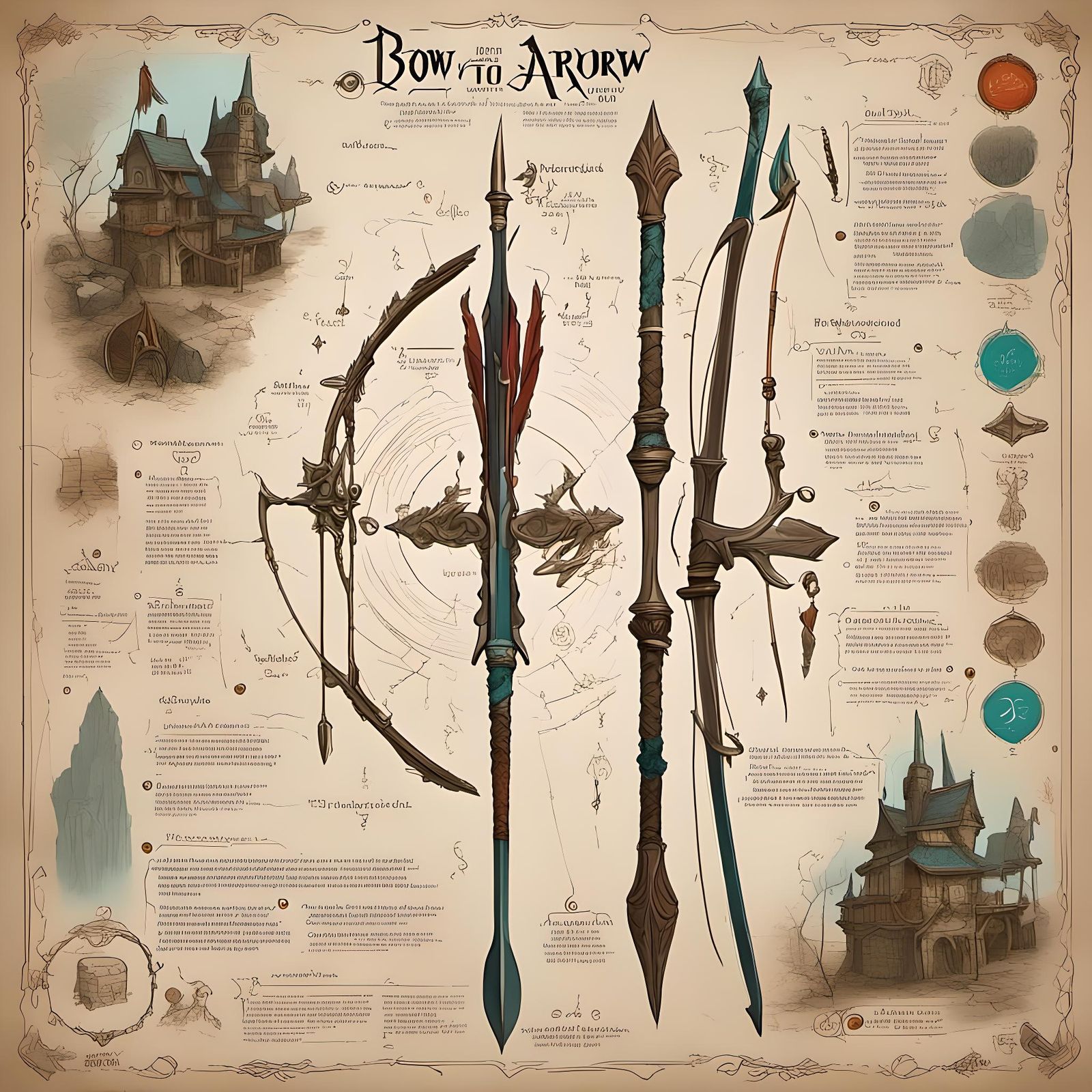 Bow and Arrow Diagram in Detailed Matte Painting