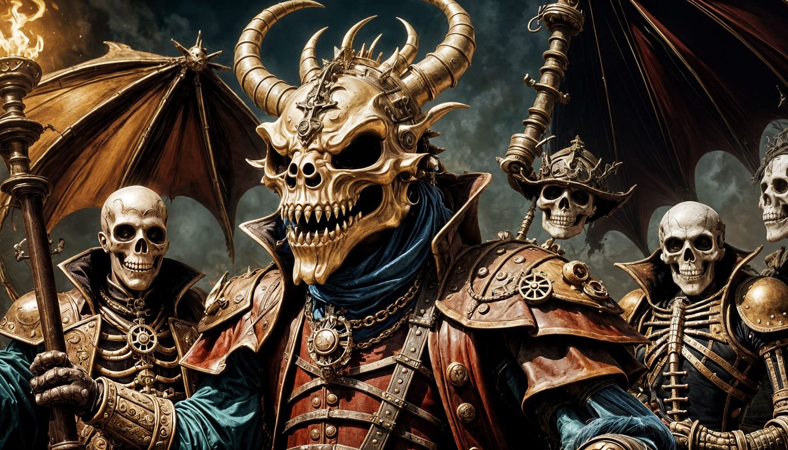 Steampunk Pirate Jester Battles Skeleton Pirates with Crew