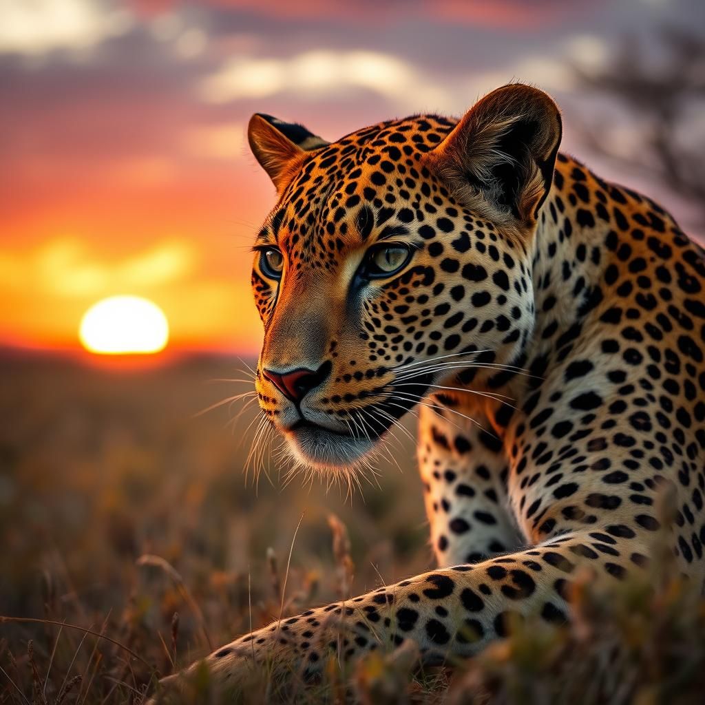 Leopard in Golden Light, Enchanted Realism