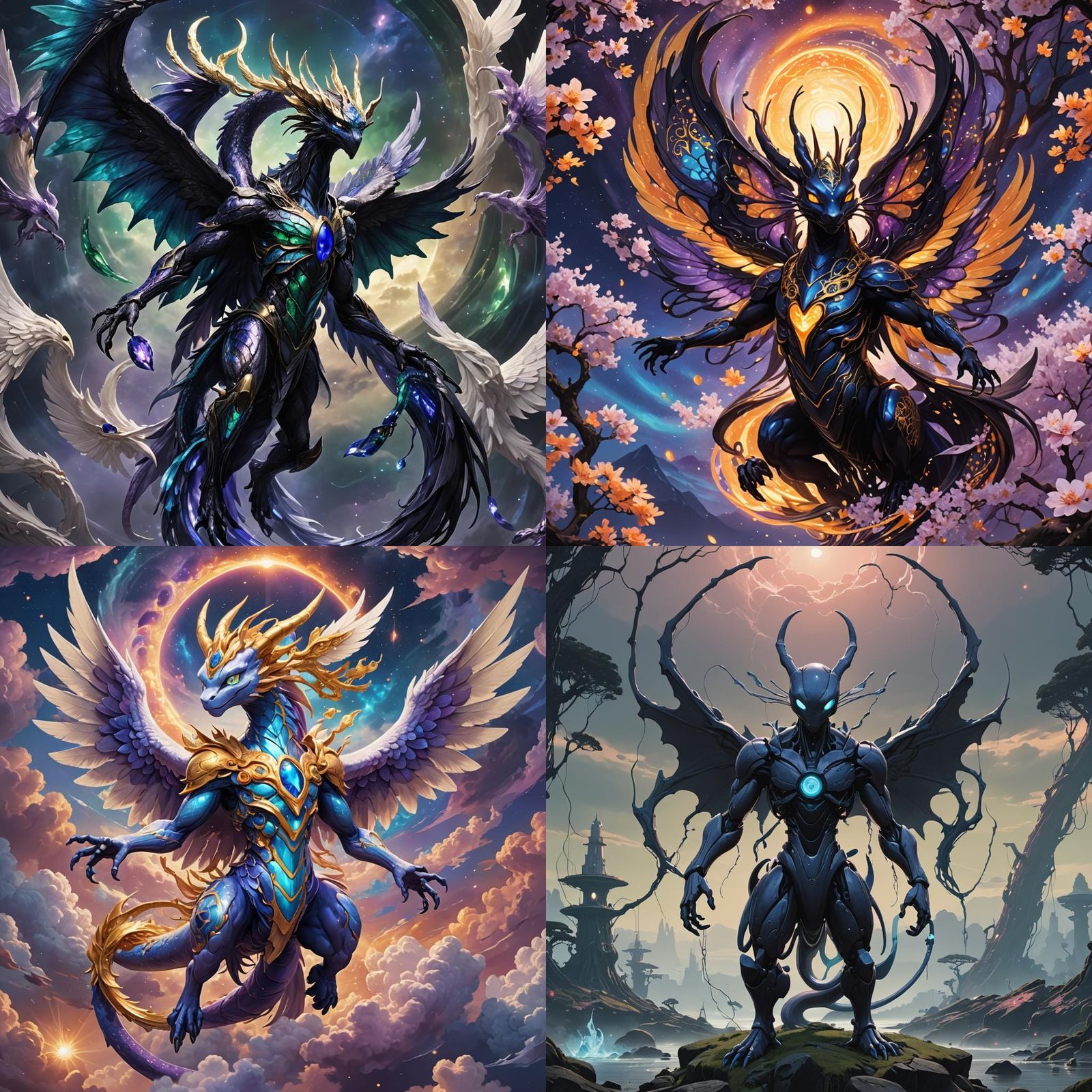 Draconic Angelic Porcelain Mewtwo in Detailed Matte Painting