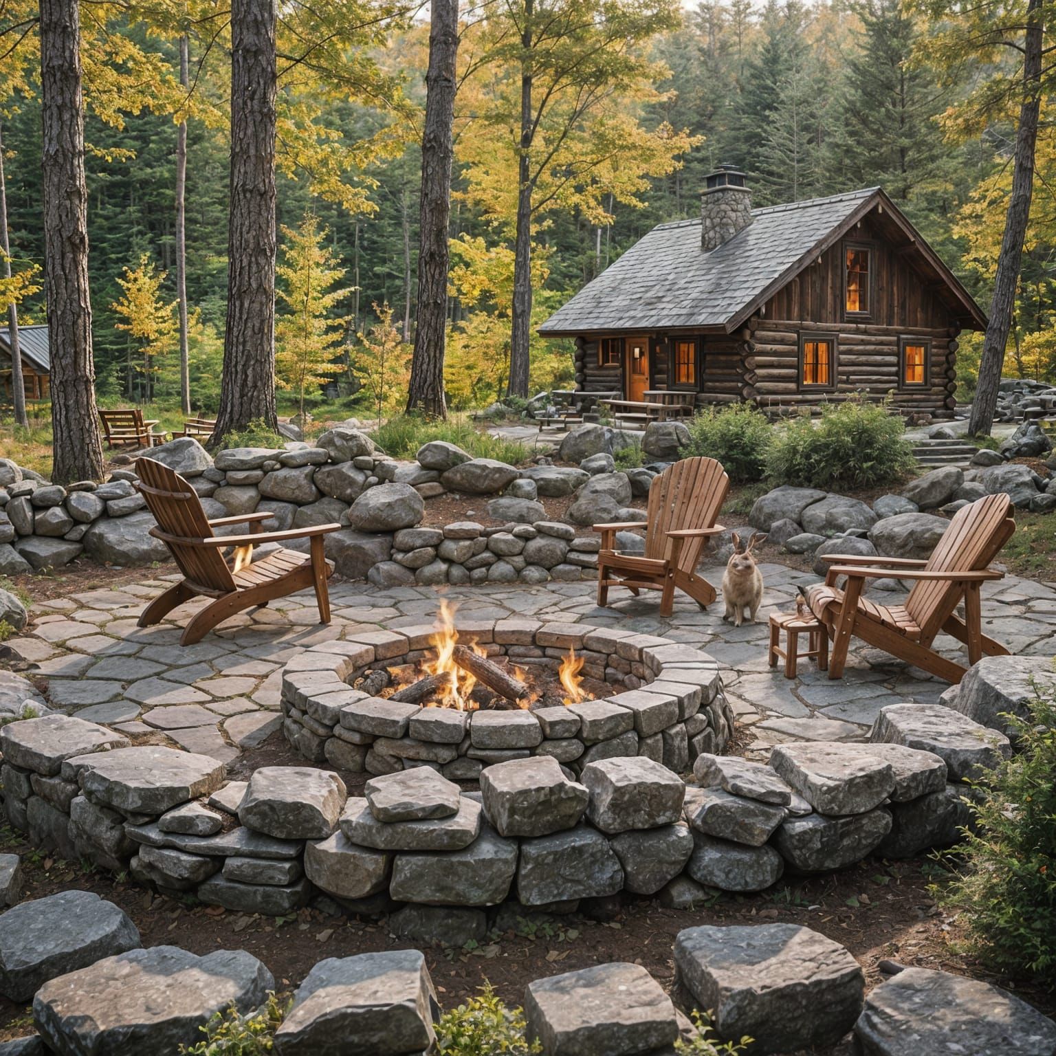 Cozy Cabin Photography in Autumn Landscape