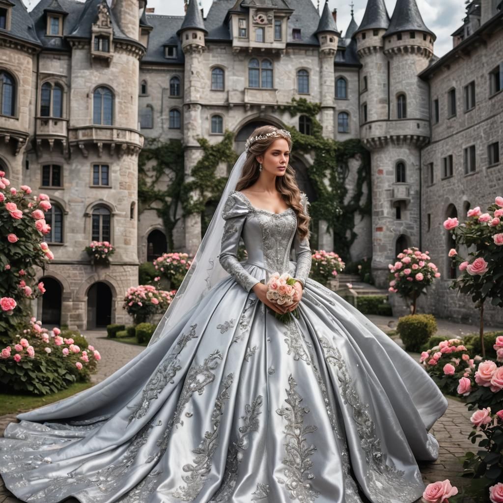 Enchanting Silver-Haired Royal Couple in Fantasy Setting