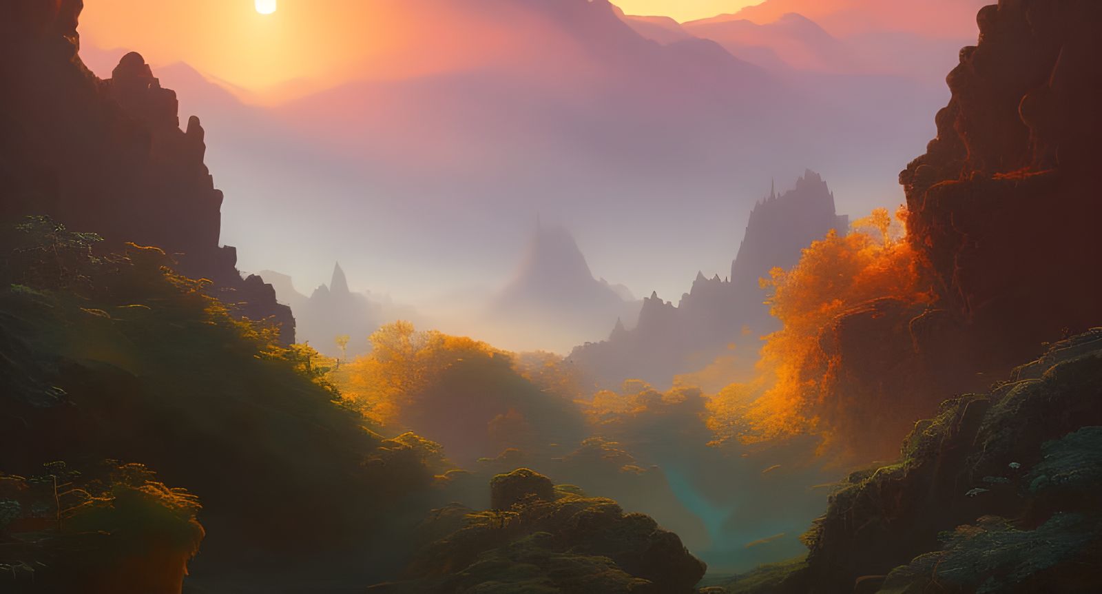 Fantasy Crater Road in Hyperrealistic Style