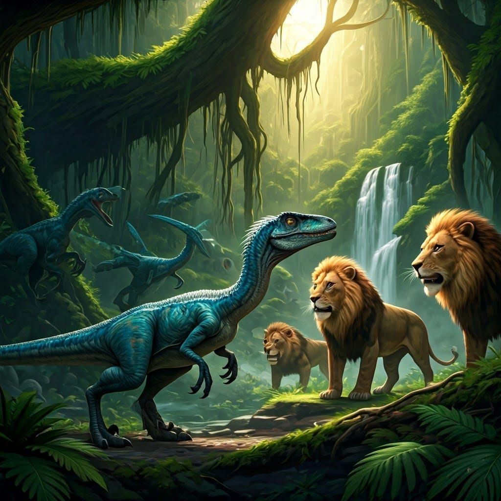 Primeval Raptor Lions Engage in Ancient, Mystical Confrontat...