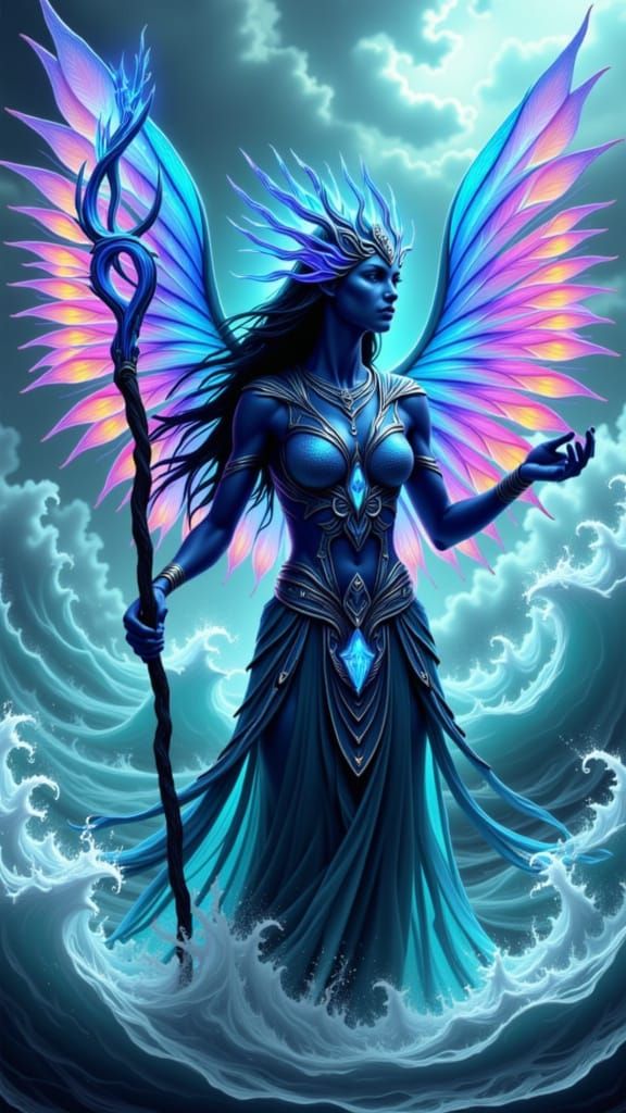 Na'Vi Queen Leads Army with Peacock Wings