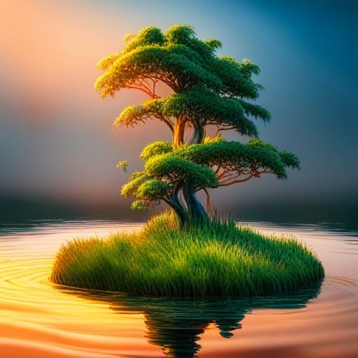 Victoria Regia Plants in Amazon Lake: Hyperrealistic 3D Rend...