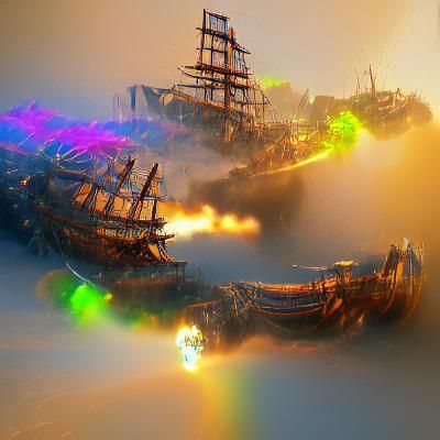 Solitary Ship Sailing on Calm Waters