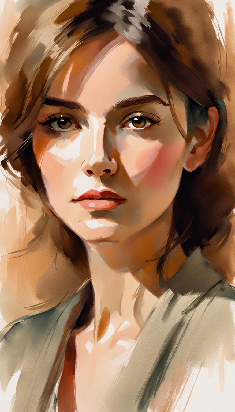 Impressionist Sketch of a Woman in Soft Focus