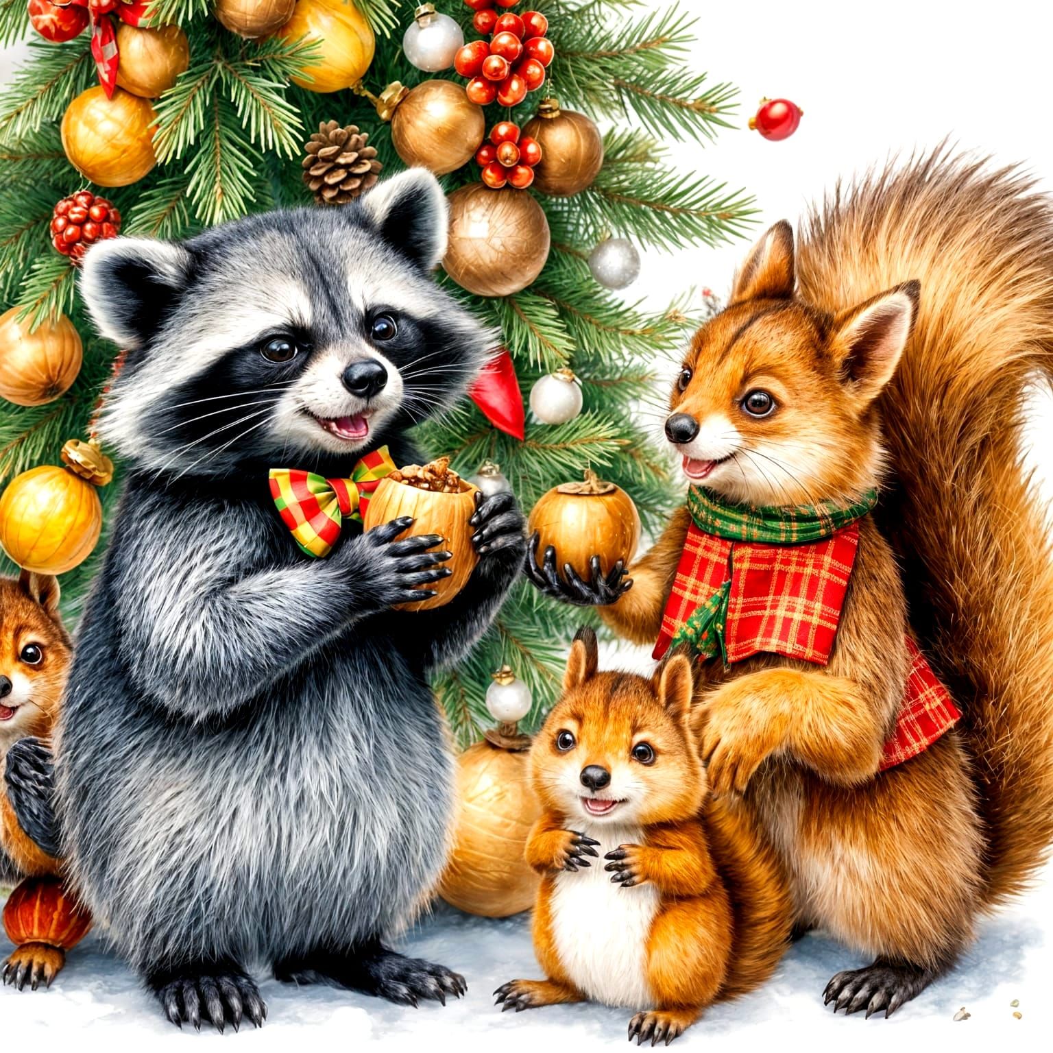 Cute Forest Friends Cheer Up Christmas