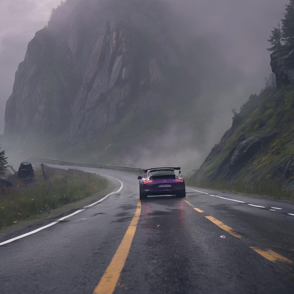 Porsche 911 GT3 RS on Misty Mountain Road