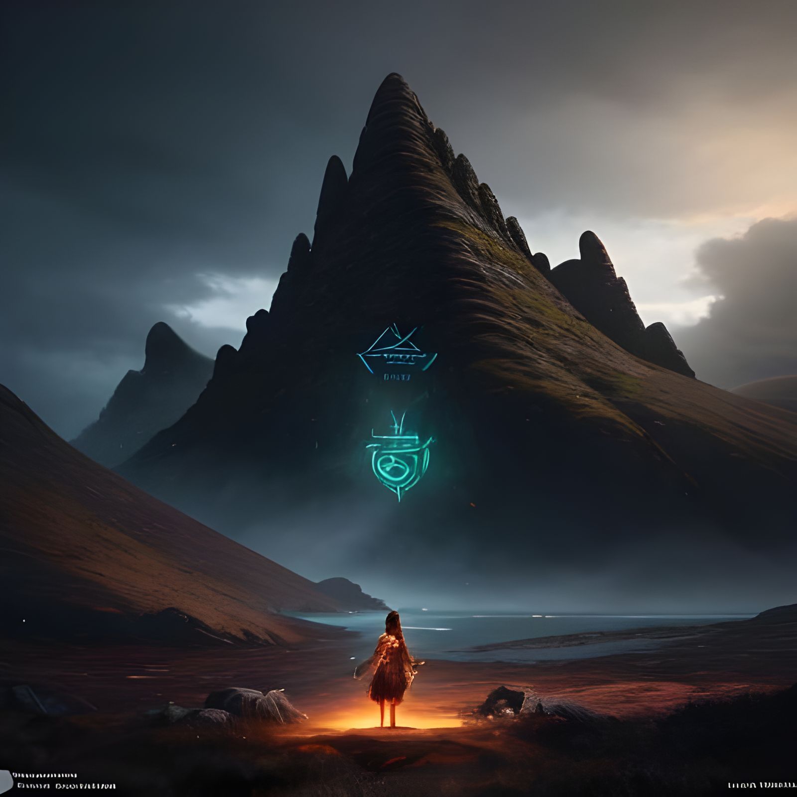 Boatman Viewed From Hill: Digital Art Masterpiece