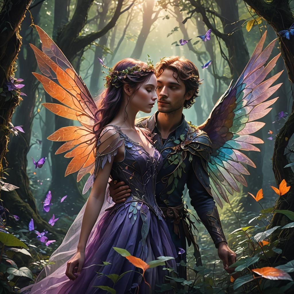 Mystical Forest Love Affair in Fantasy Concept Art