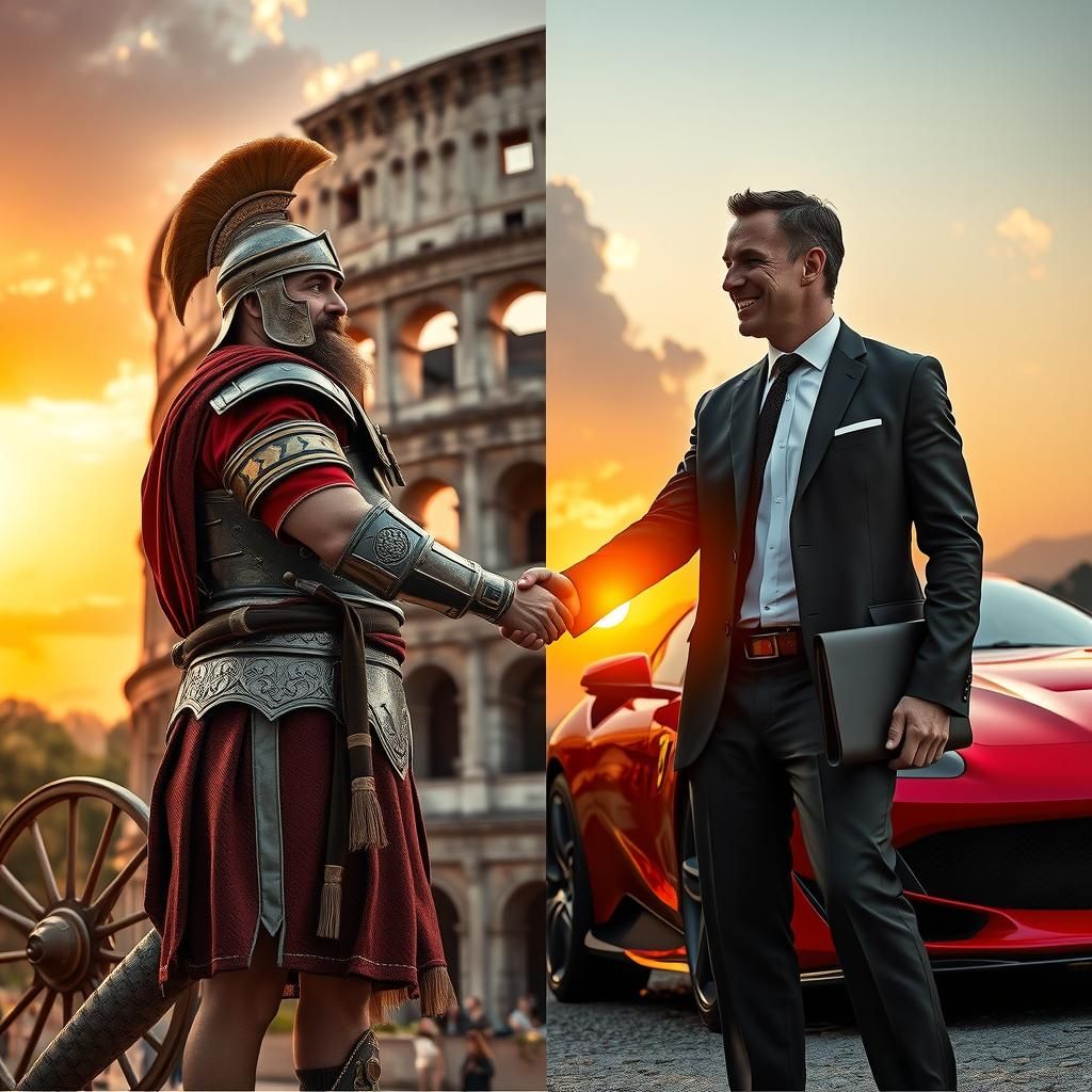 Colosseum: Ancient Meets Modern in Dramatic Lighting