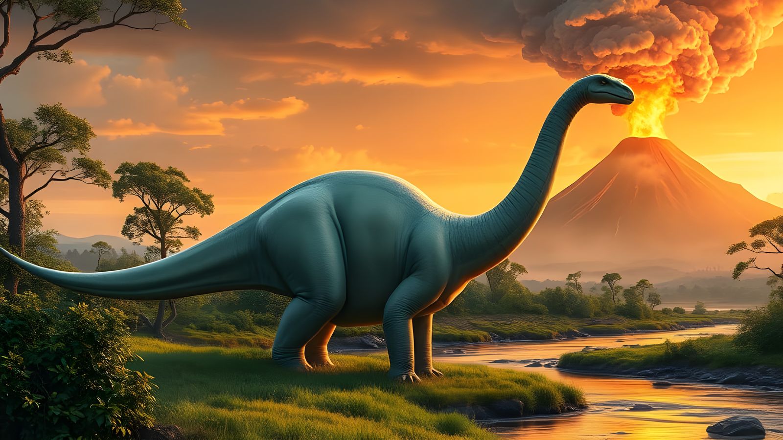 Ancient Giant Roams a Volcanic Landscape in Stunning 8k Deta...