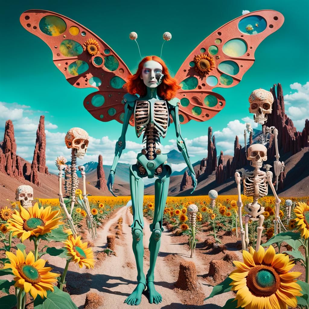 Android Fairy in Surreal Dreamscape, Maximalist Style