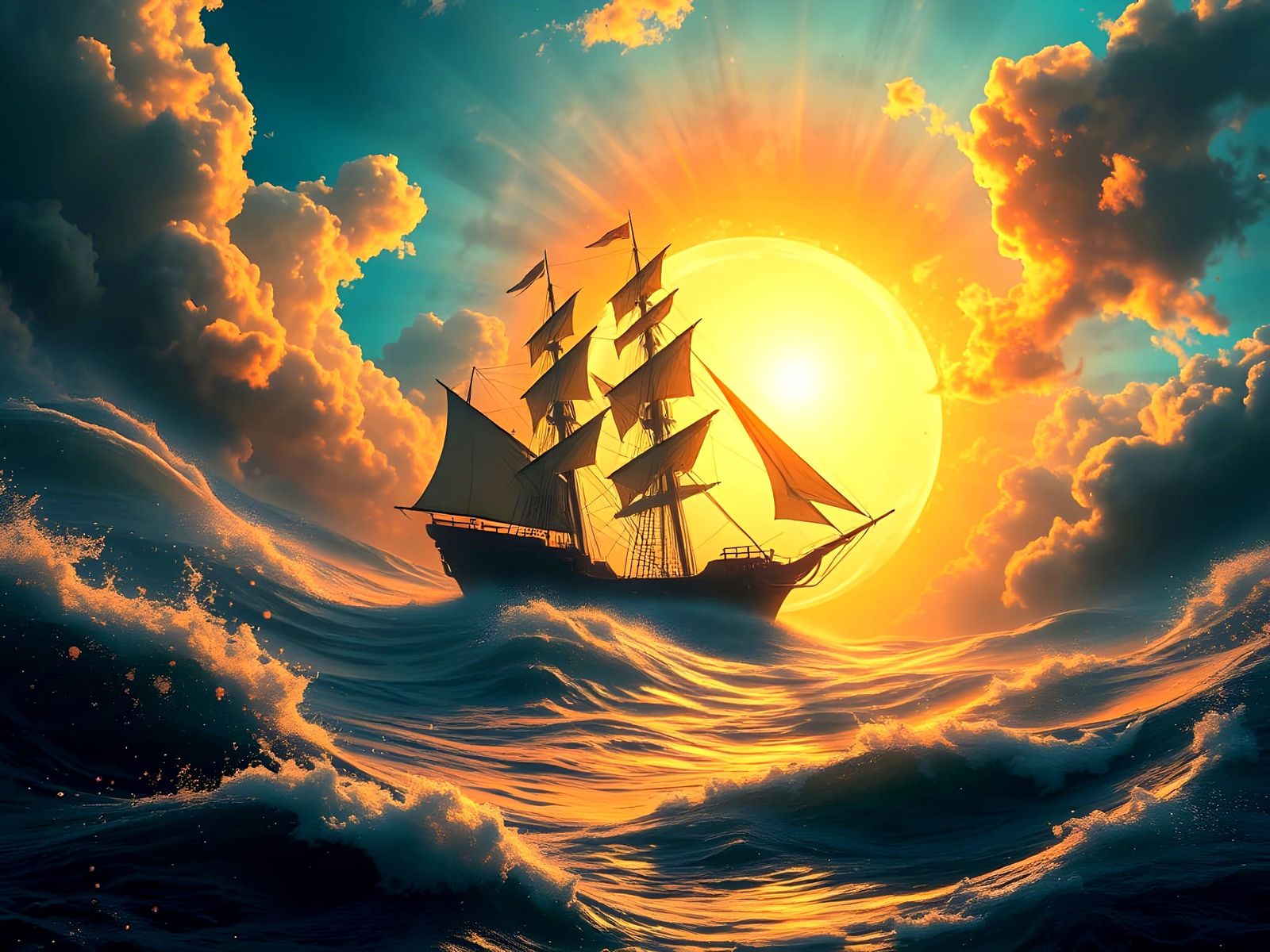 Pirate Ship Emerges From Mystical Ocean Portal