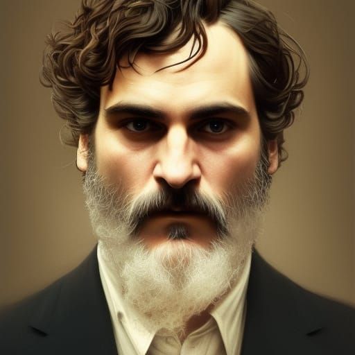 Joaquin Phoenix as Sigmund Freud: Hyperdetailed Portrait