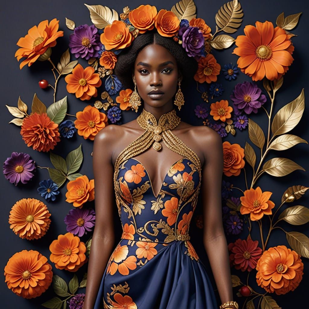 Vibrant Psychedelic Garden with Cosmic Mystery