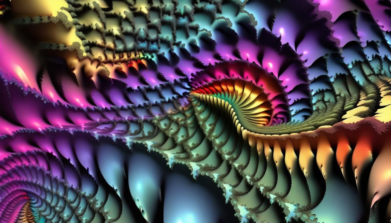 Iridescent Mandelbrot Fractal Optical Illusion in 3D