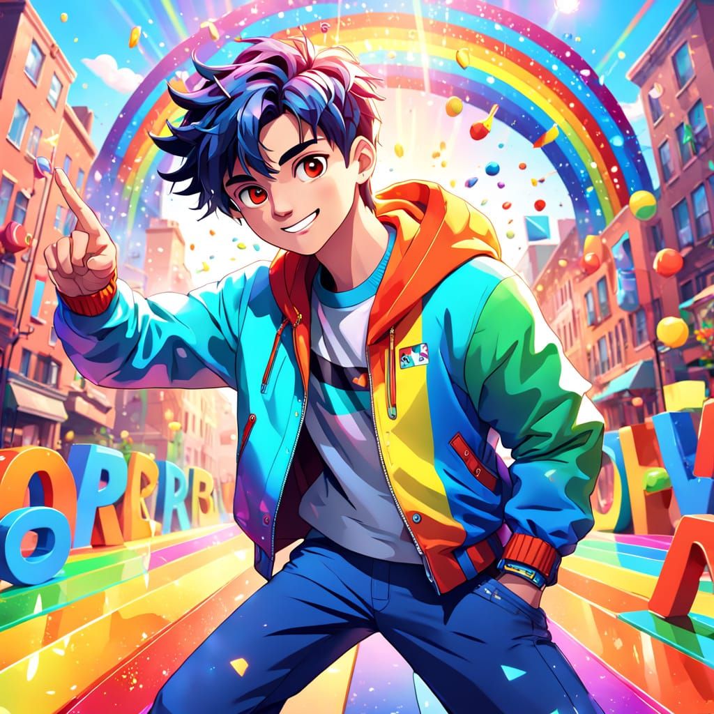 Loud and Proud Rainbow Pride Character