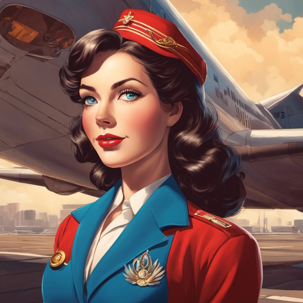 1950s Air Hostess Woman 3.0