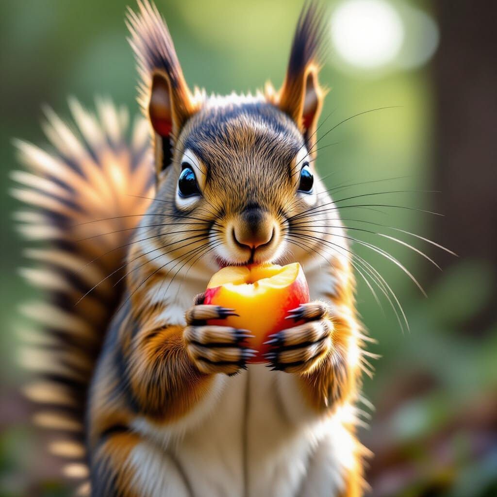 Photorealistic Squirrel Portrait in Digital Painting Style