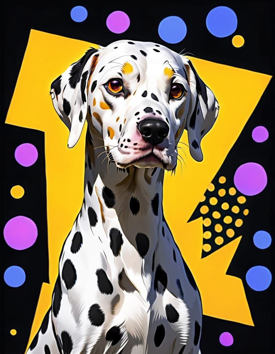 Spotted Dalmatian in Fauvist Expressionism Style