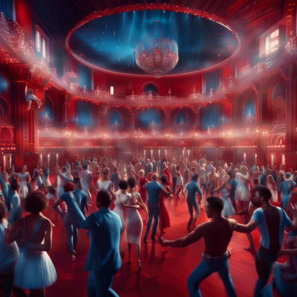 Salsa Dancers in a Grand Hall: Digital Matte Painting