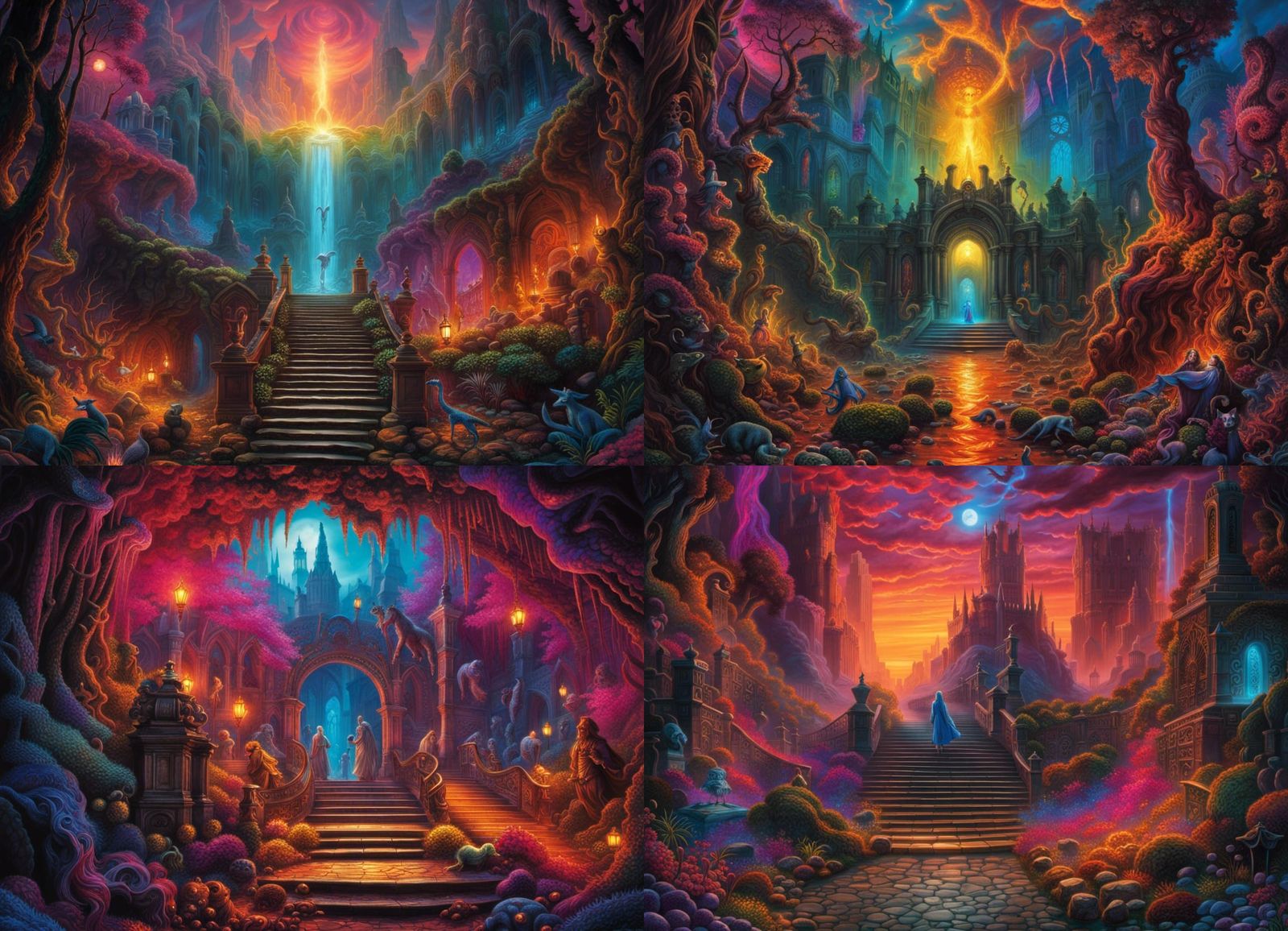 Neon Entrance to Hell: A Cinematic Photo