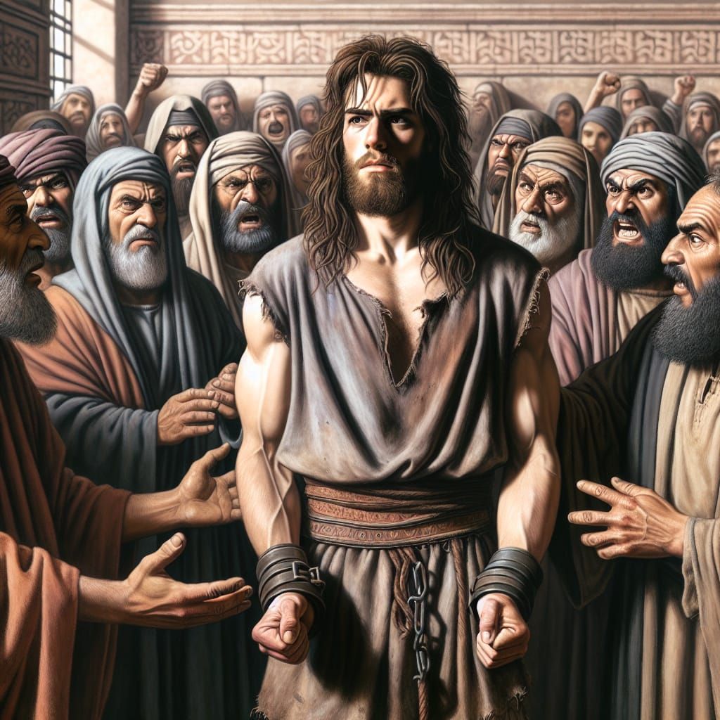 Biblical Scene: Jesus Before the Sanhedrin