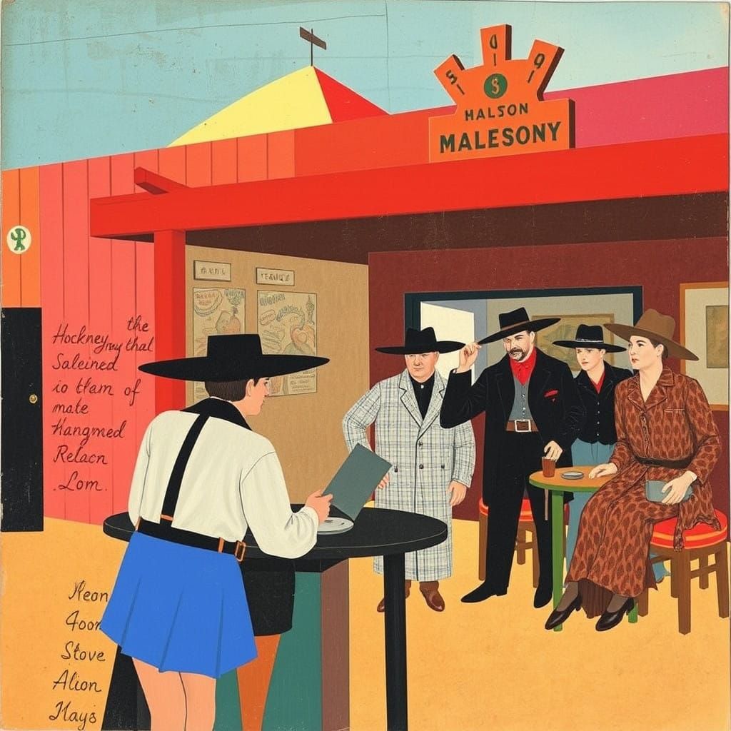 Constructivist Saloon Scene in Western Style