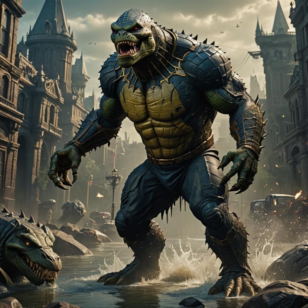 Killer Croc Fantasy Concept Art in Deep Color